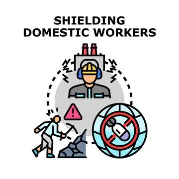 Protecting workers from hazards and unsafe environments Stock Illustration