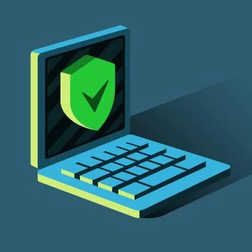 Protecting your computer,antivirus, hacker breaks into computer Stock Illustration