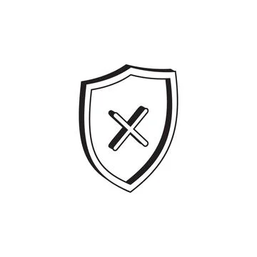 Protection is absent icon. Elements of cyber security icon. Premium quality Illustrazione stock