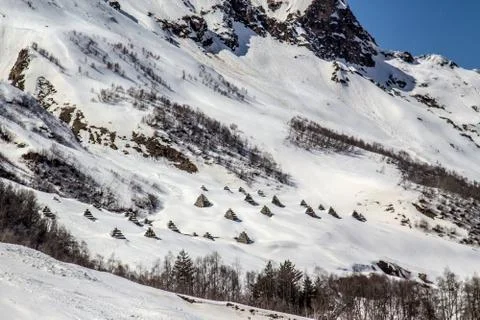Protection against avalanches Stock Photos