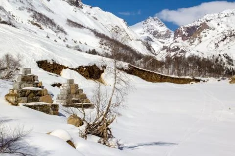 Protection against avalanches Stock Photos