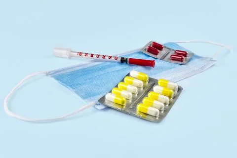 Protection against COVID19. Healthcare. Medical. Drugs. Stock Photos