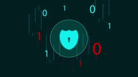Protection against hacking hack cyber threat cyber security binary number Stock Footage 307707405