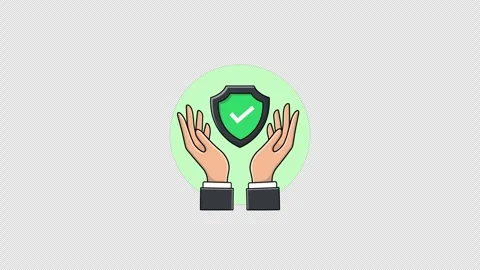 Protection and Data Security Concept Animation Video - Transparent 스톡 동영상 328361096