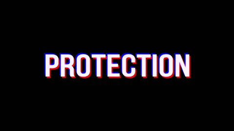 Protection. Animation of Text With Glitch Effect Stock Footage 120296160