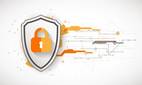 Protection background. Technology security, encode and decrypt. Ilustración de archivo