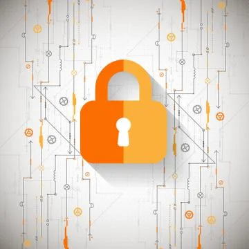Protection background. Technology security, encode and decrypt. Illustrazione stock
