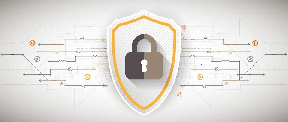 Protection background. Technology security, encode and decrypt. Illustrazione stock