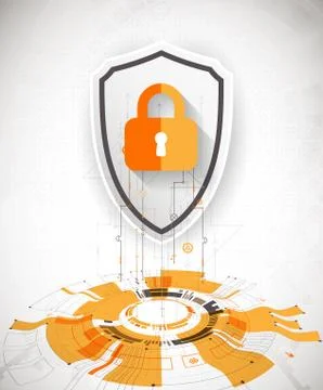 Protection background. Technology security, encode and decrypt. Ilustración de archivo