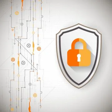Protection background. Technology security, encode and decrypt. Ilustración de archivo