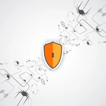Protection background. Technology security, encode and decrypt. Ilustración de archivo