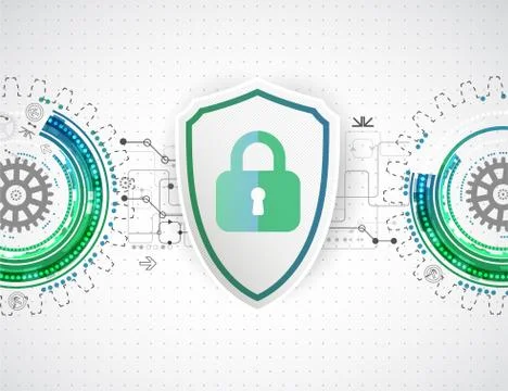Protection background. Technology security, encode and decrypt. Ilustración de archivo