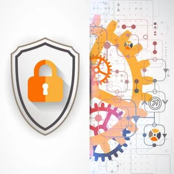 Protection background. Technology security, encode and decrypt. Ilustración de archivo