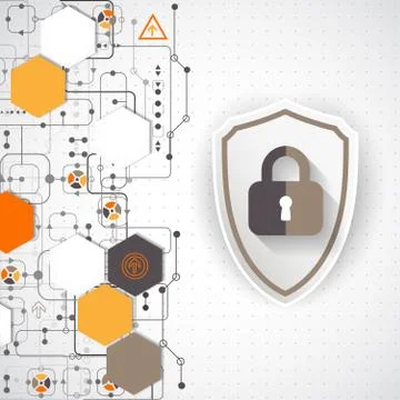Protection background. Technology security, encode and decrypt. Ilustración de archivo