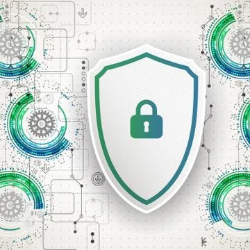 Protection background. Technology security, encode and decrypt. Ilustración de archivo