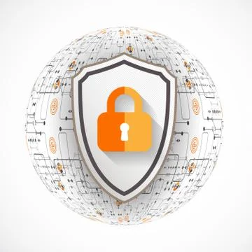 Protection background. Technology security, encode and decrypt. Ilustración de archivo