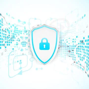 Protection background. Technology security, encode and decrypt. Ilustración de archivo
