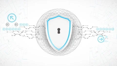 Protection background. Technology security, encode and decrypt. Stock Illustration