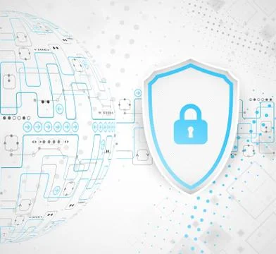 Protection background. Technology security, encode and decrypt. Ilustración de archivo