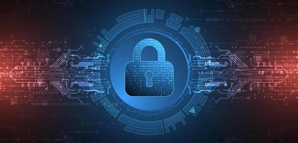 Protection background. Technology security, encode and decrypt. Stock Illustration