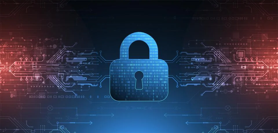 Protection background. Technology security, encode and decrypt. Stock Illustration