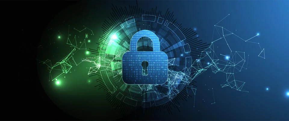 Protection background. Technology security, encode and decrypt. Stock Illustration