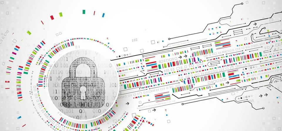 Protection background. Technology security, encode and decrypt. Stock Illustration