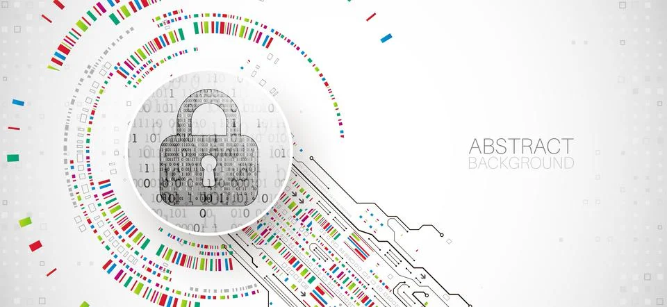 Protection background. Technology security, encode and decrypt. Stock Illustration
