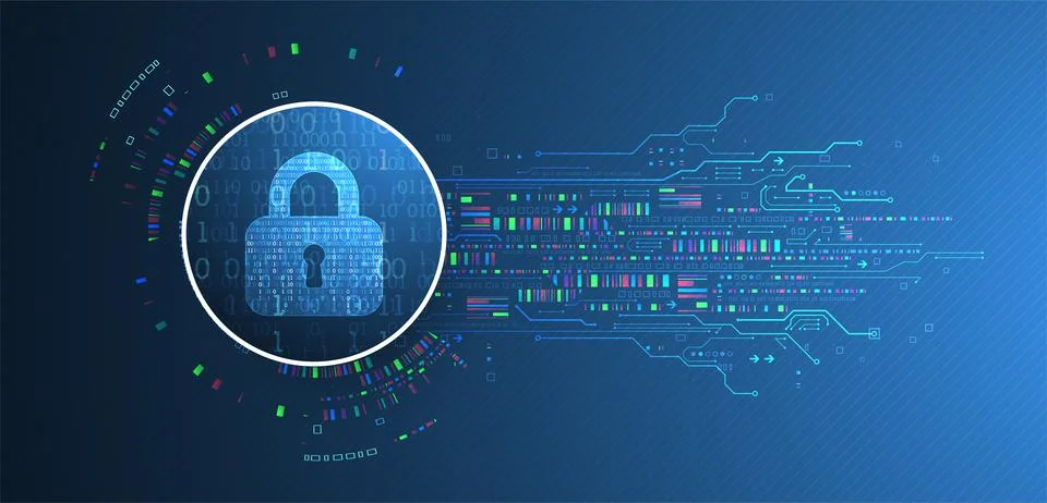 Protection background. Technology security, encode and decrypt. Stock Illustration