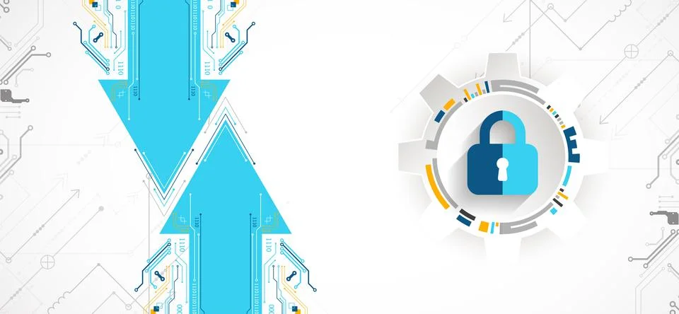 Protection background. Technology security, encode and decrypt. Stock Illustration