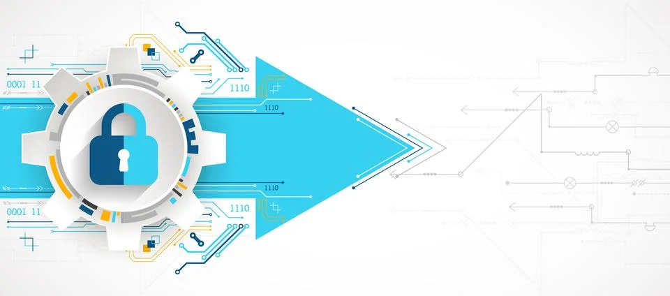 Protection background. Technology security, encode and decrypt. Stock Illustration