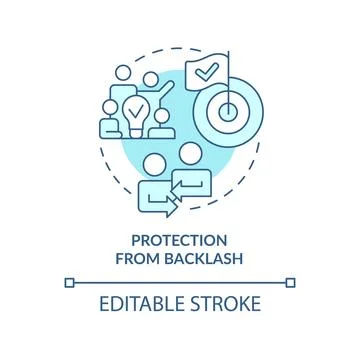 Protection from backlash turquoise concept icon Stock Illustration