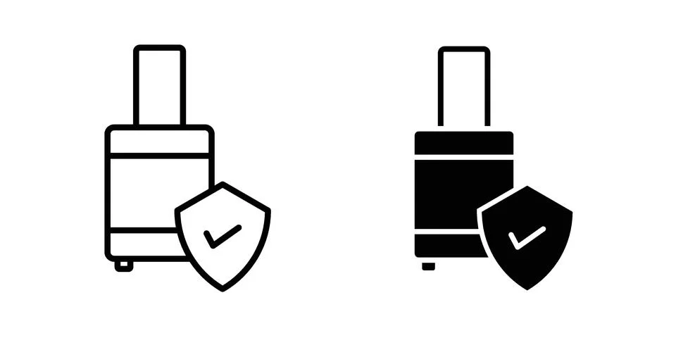 Protection of baggage icon for web projects Stock Illustration