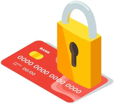 Protection of banking data of users of financial system, personal data. Padlock Illustrazione stock