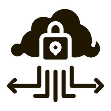 Protection cloud icon Vector Glyph Illustration Stock-Illustration