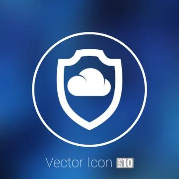 Protection of cloud storage icon internet communication Stock Illustration