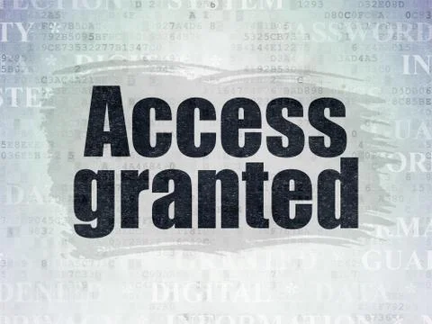 Protection concept: Access Granted on Digital Data Paper background Illustrazione stock