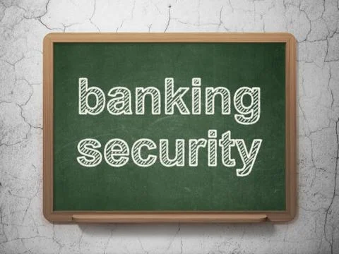 Protection concept: Banking Security on chalkboard background 스톡 일러스트