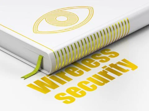Protection concept: book Eye, Wireless Security on white background Stockillustratie
