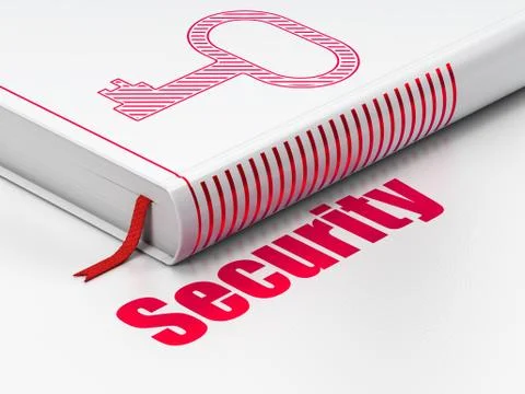 Protection concept: book Key, Security on white background Stockillustratie