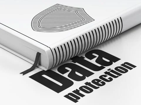 Protection concept: book Shield, Data Protection on white background Stockillustratie