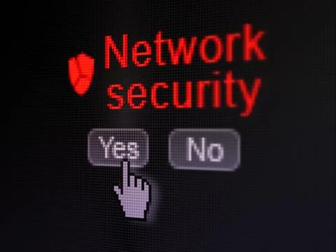 Protection concept: Broken Shield icon and Network Security Stock Illustration