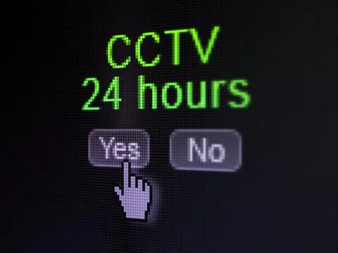 Protection concept: CCTV 24 hours on digital computer screen Stock Illustration