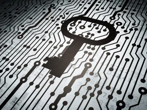 Protection concept: circuit board with Key Stockillustratie