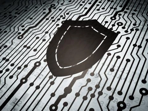 Protection concept: circuit board with Shield イラスト素材