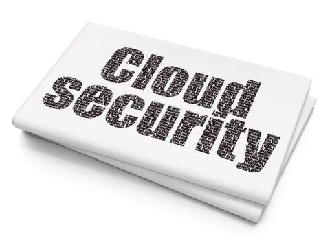 Protection concept: Cloud Security on Blank Newspaper background Stock Illustration