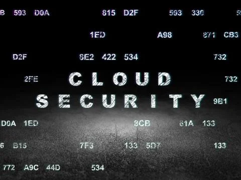Protection concept: Cloud Security in grunge dark room イラスト素材