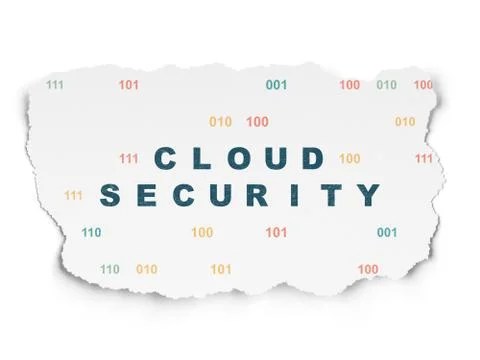 Protection concept: Cloud Security on Torn Paper background Illustrazione stock