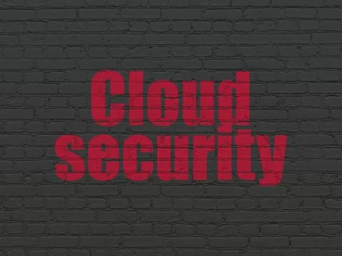 Protection concept: Cloud Security on wall background Illustrazione stock