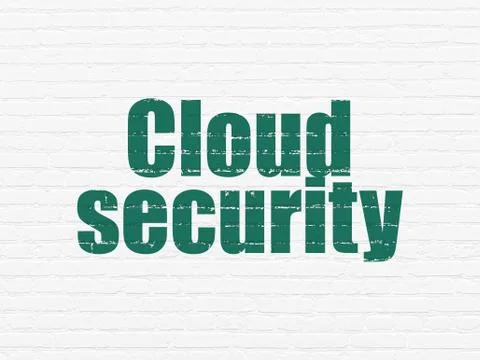 Protection concept: Cloud Security on wall background Illustrazione stock